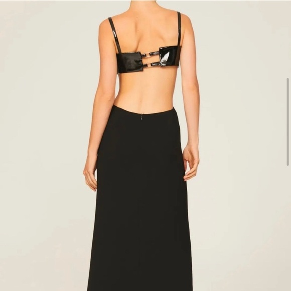 Alexis Marsella Dress Black Square Neck Midi Cutout Size Large - Picture 3 of 14